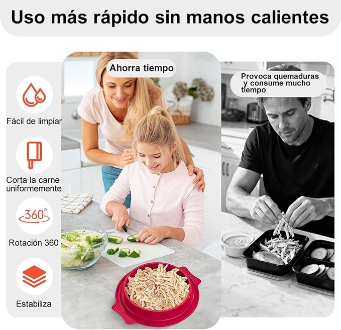 Deshebrador de Pollo - Desmenuza Carne en Segundos- Rápido y Fácil